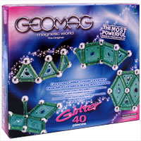 Магнитный конструктор "Geomag Glitter Green", 40 элементов